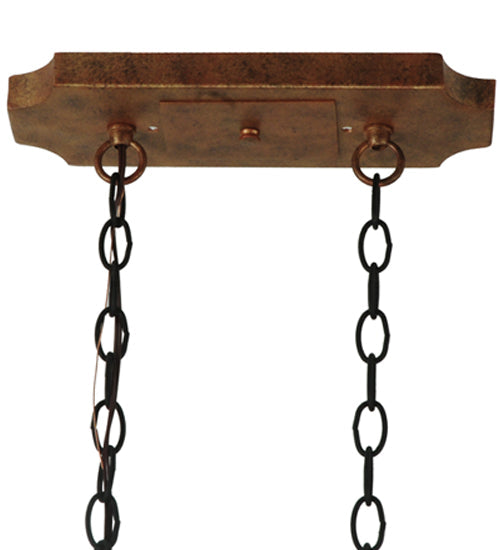 Meyda Lighting Clifton 43" 10-Light Black And Autumn Leaf Chandelier With Black Faux Candlelight
