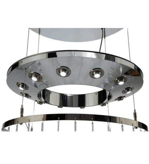 Meyda Lighting Close Encounters 26" 12-Light Polished Aluminum Pendant Light With Crystal