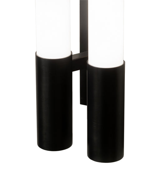 Meyda Lighting Columnae 6" LED Blackened Brass Wall Sconce With Frosted Opal Shade Glass