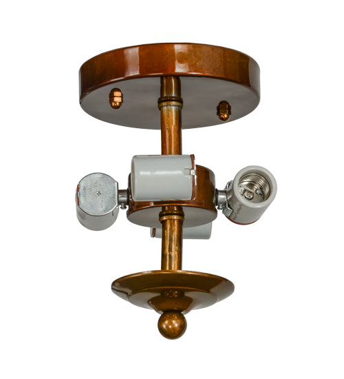 Meyda Lighting Commerce 20" 4-Light Transparent Copper Semi-flush Mount Ceiling Light With Tawnyrock Idalight Shade Glass