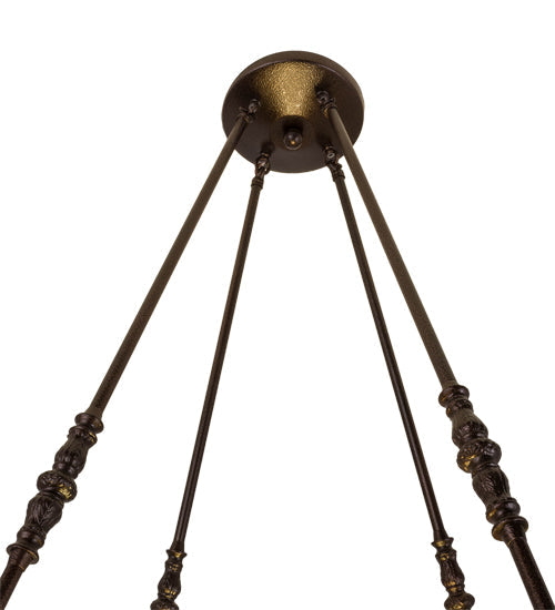 Meyda Lighting Commerce 32" 4-Light Copper Vein Semi-flush Mount Light With Tawnyrock Idalight Shade