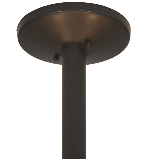 Meyda Lighting Commerce 36" 6-Light Timeless Bronze Inverted Pendant Light With Ambra Siena Idalight Shade Glass
