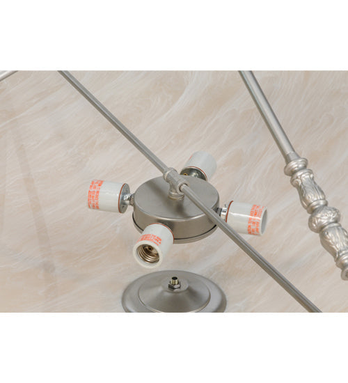 Meyda Lighting Commerce 45" 4-Light Nickel Semi-flush Mount Ceiling Light With Whitestone Idalight Shade Glass