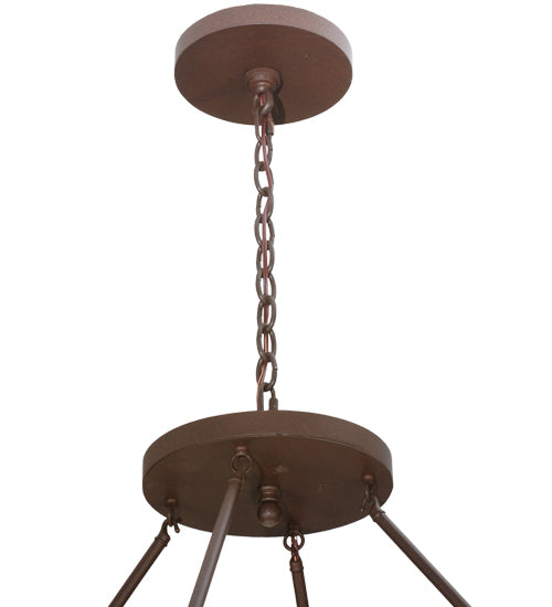 Meyda Lighting Commerce 48" 8-Light Cafe Noir Inverted Pendant Light With Amber Quartz Shade