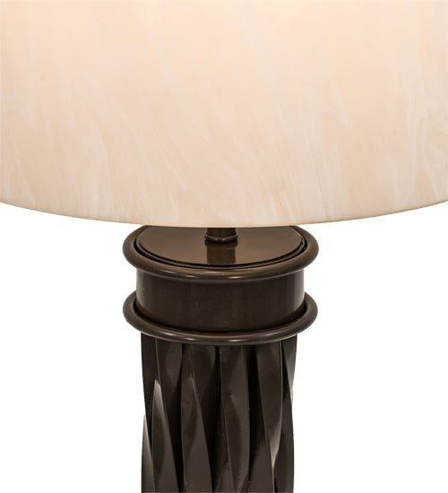 Meyda Lighting Cone 10"W Timeless Bronze Mosset Table Lamp With Beige Fleshtone Idalight Shade