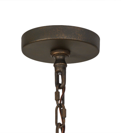 Meyda Lighting Cordoba 36" 6-Light Gilded Tobacco Pendant Light With Frosted Shade Glass