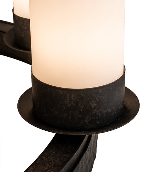 Meyda Lighting Costello 24" 6-Light Coffee Bean Ring Chandelier With White Statuario Idalight Shade