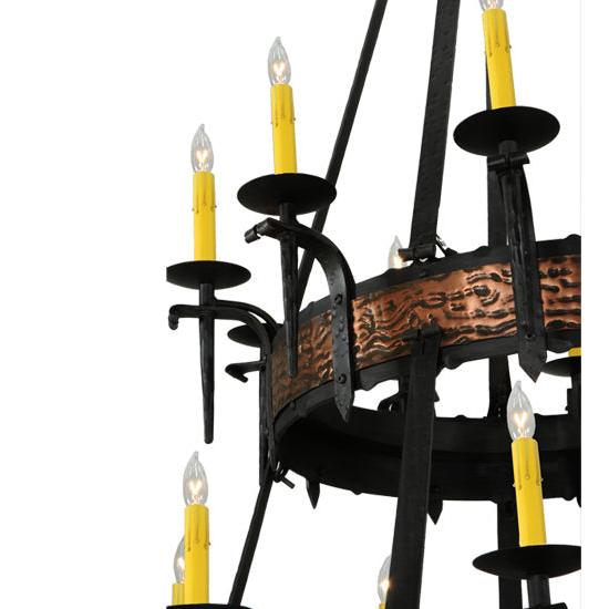 Meyda Lighting Costello 48" 20-Light 2-Tier Costello Black & Blackend Banding Chandelier