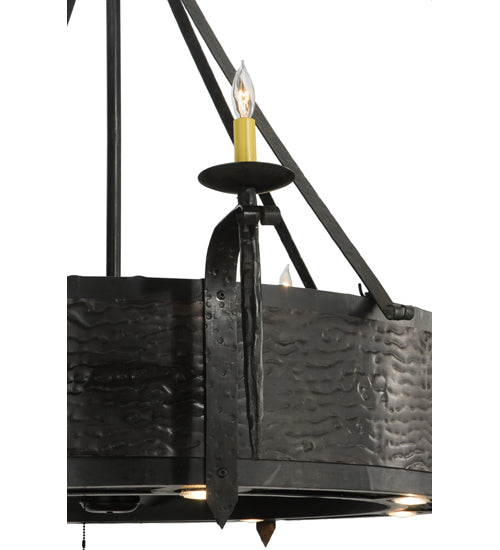 Meyda Lighting Costello 52" 16-Light Costello Black Chandelier With Black Fan