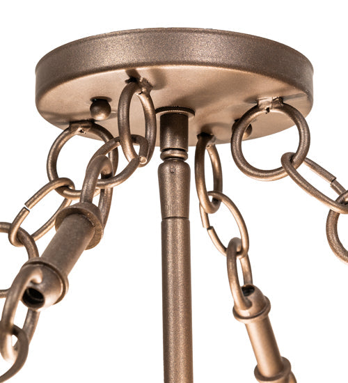 Meyda Lighting Covina 18" 2-Light Tyler Bronze Semi-flush Mount Light With Beige Sahara Taupe Idalight Shade