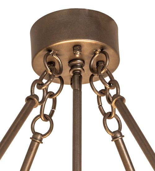 Meyda Lighting Covina 48" 16-Light Tyler Bronze Inverted Pendant Light With Sahara Taupe Idalight Shade