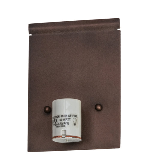 Meyda Lighting Cowboy 163112 12" Mahogany Bronze Wall Sconce With Amber Mica Shade Glass