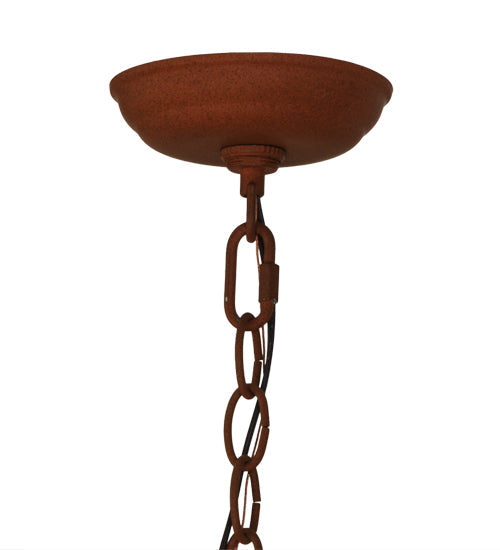 Meyda Lighting Cowboy & Steer 23" 2-Light Earth Pendant Light With Beige Art Shade Glass