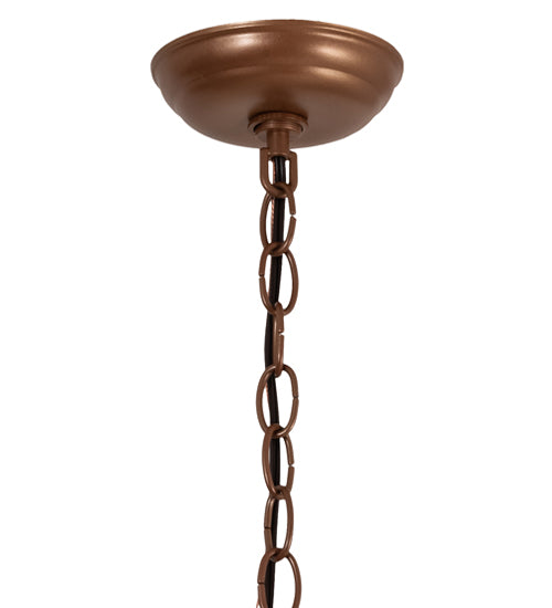 Meyda Lighting Cowboy & Steer 7" Metallic Bronze Pendant Light With Amber Mica Shade Glass