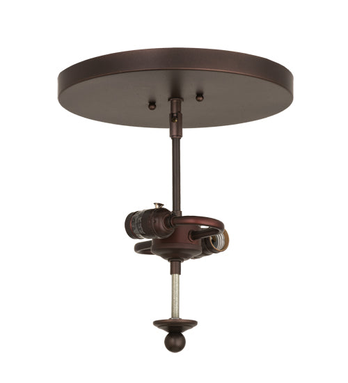 Meyda Lighting Craftsman 16" 2-Light Mahogany Bronze Semi-flush Mount Light With Amber Mica Shade Glass