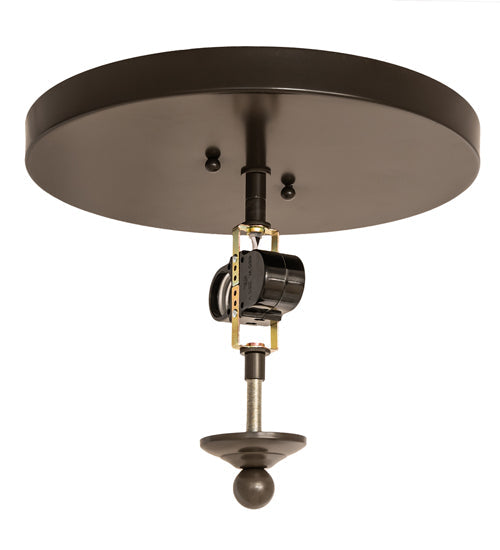 Meyda Lighting Craftsman 16" 2-Light Timeless Bronze Flush Mount Light With Silver Mica Shade Glass