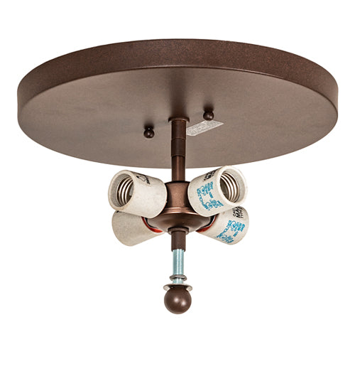 Meyda Lighting Craftsman 23" 4-Light Cafe Noir Prime Flush Mount Light With Botticino Idalight Shade