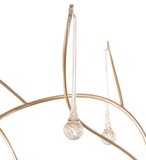 Meyda Lighting Crystal Tear Drop 96" 32-Light Champagne Metallic Chandelier With Crystal Shade Glass
