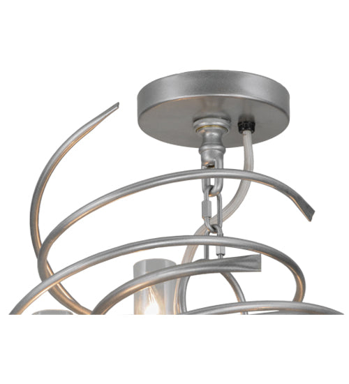 Meyda Lighting Cyclone 30 18-Light Pewter Chandelier With Clear Shade Glass