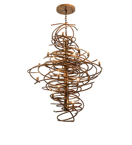Meyda Lighting Cyclone 40" 20-Light Aged Gilded Gold Chandelier