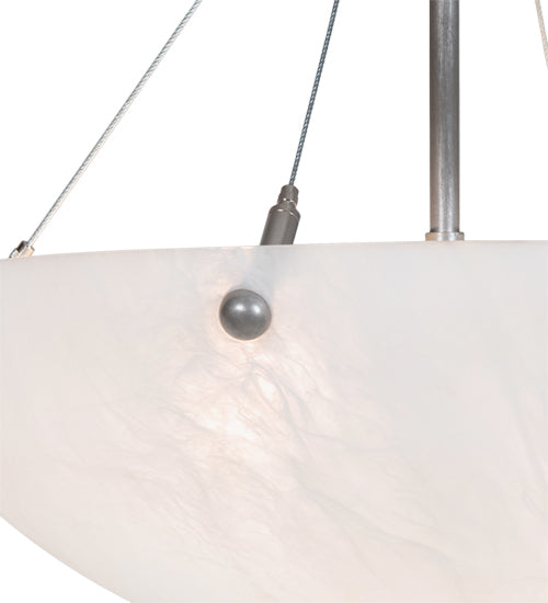 Meyda Lighting Cypola 15" 2-Light Brushed Nickel Flush Mount Light With White Angelwing Idalight Shade