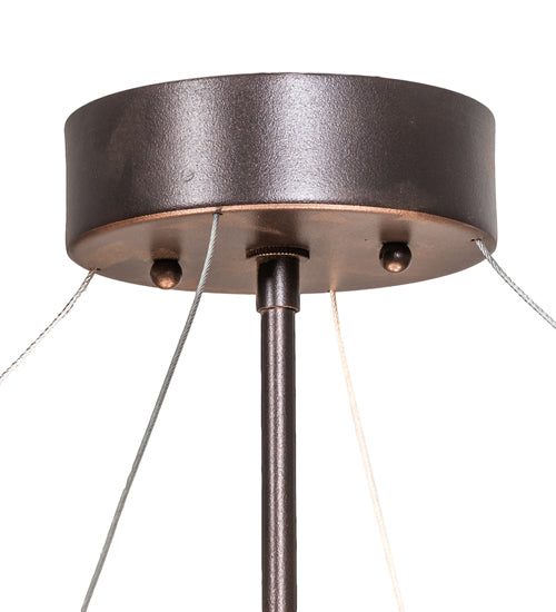 Meyda Lighting Cypola 214541 36" 6-Light Mahogany Bronze Inverted Pendant Light With Ambra Siena Idalight Shade