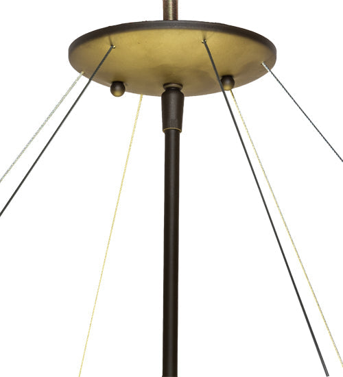 Meyda Lighting Cypola 36" 6-Light Oil Rubbed Bronze Inverted Pendant Light With Beige Tawnrock Idalight Shade Glass
