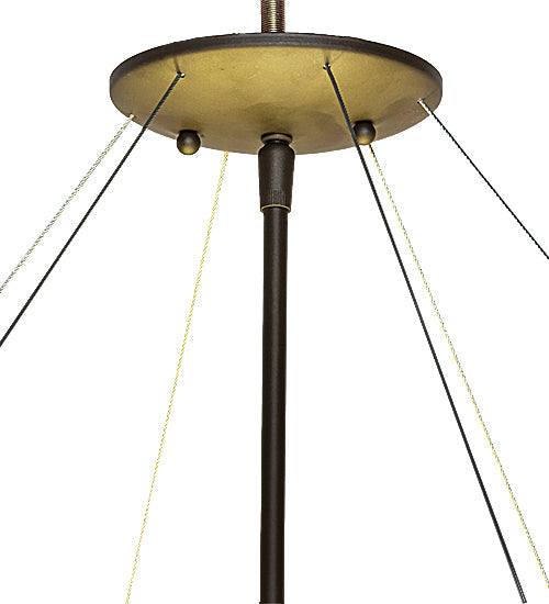 Meyda Lighting Cypola 36" 6-Light Oil Rubbed Bronze Inverted Pendant Light With Beige Tawnyrock Acrylic Shade