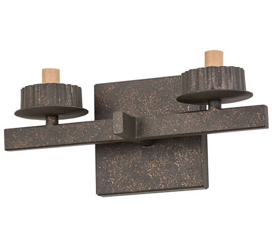 Meyda Lighting Dante 12" 2-Light Gilded Tobacco Wall Sconce With Amber Quartz Idalight Shade Glass