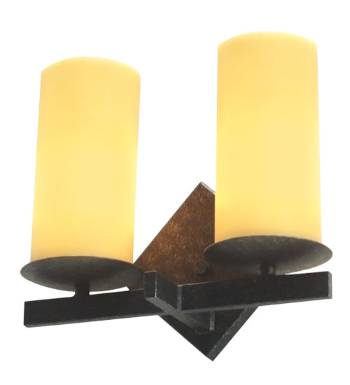Meyda Lighting Dante 12" 2-Light Rusty Nail Wall Sconce With Provostone Idalight Shade