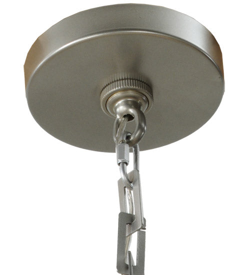 Meyda Lighting Dante 72" 20-Light Nickel Island Chandelier With White Parchment Shade