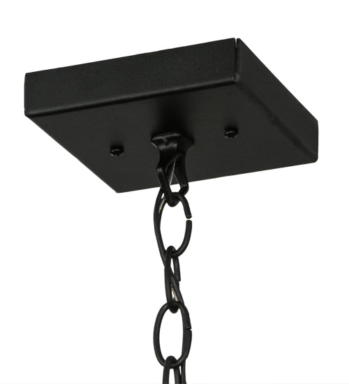 Meyda Lighting Deer at Dawn 10" Textured Black Mini Pendant Light With Beige Shade Glass