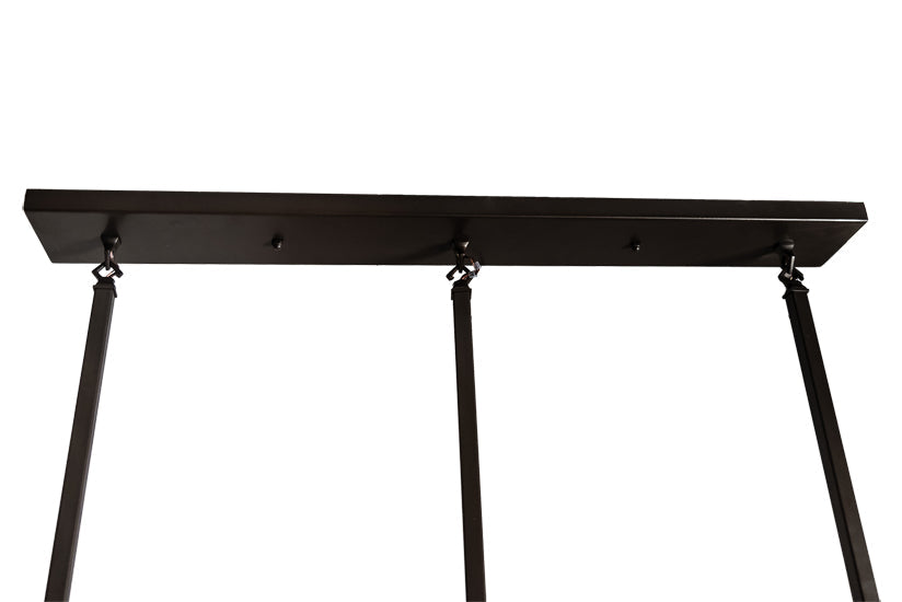 Meyda Lighting Deer at Dawn 37" 3-Light Bronze Island Pendant Light With Beige Shade Glass