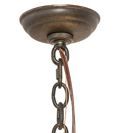 Meyda Lighting Deina 21" 18-Light Chestnut Chandelier With Amber Faux Candlelight
