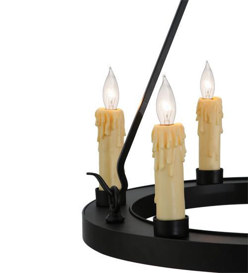 Meyda Lighting Deina 24" 6-Light Blackwash Chandelier With Ivory Faux Candlelight