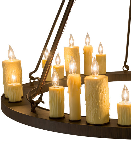 Meyda Lighting Deina 49" 24-Light Classic Rust Chandelier With Ivory Faux Candlelight