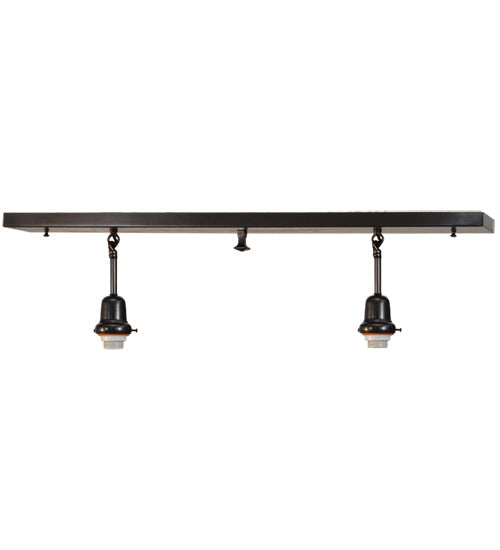 Meyda Lighting Delta 36" 2-Light Craftsman Brown Island Pendant Light With Multi-Colored Jadestone Shade
