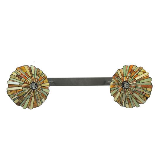 Meyda Lighting Delta 45" 2-Light Timeless Bronze Island Pendant Light With Beige Jadestone Shade Glass