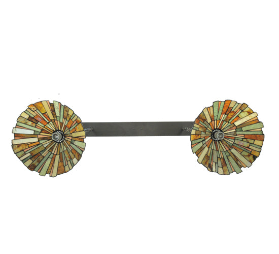 Meyda Lighting Delta 45" 2-Light Timeless Bronze Island Pendant Light With Beige Jadestone Shade Glass