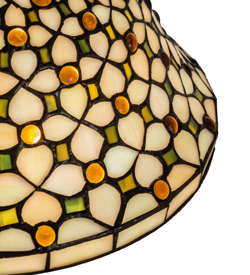 Meyda Lighting Diamond & Jewel 14" Recurve Multi-Colored Stained Shade Glass