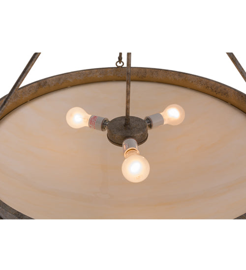 Meyda Lighting Dionne 30" 3-Light Corinth Pendant Light With Sahara Taupe Idalight Shade