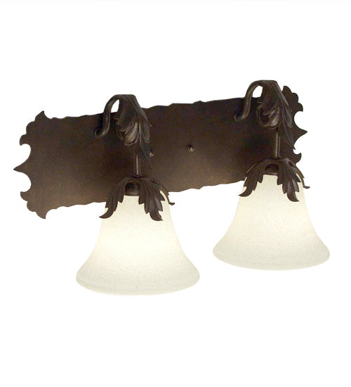 Meyda Lighting Dolce 20" 2-Light Gilded Tobacco Wall Sconce With White Scavo Shade Glass