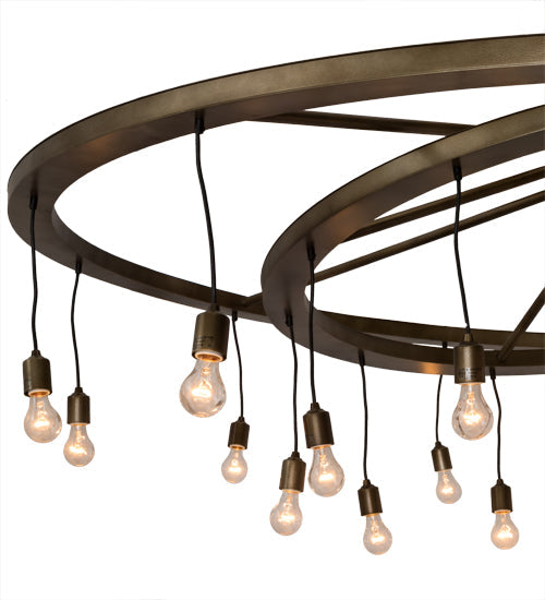 Meyda Lighting Donner 95" 24-Light Antique Hammered Gold Chandelier