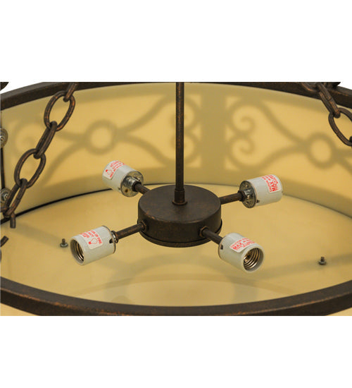 Meyda Lighting Donya 26" 4-Light Gilded Tobacco Semi-flush Mount Ceiling Light With Provostone Idalight Shade Glass