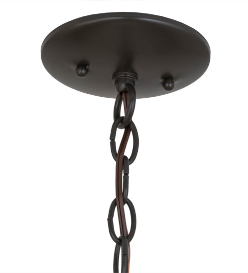 Meyda Lighting Dorchester 8" Timeless Bronze Mini Pendant Light With Silver Mica Shade Glass
