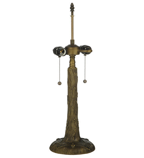 Meyda Lighting Dragonfly Flower 23" 2-Light Mahogany Bronze Table Lamp With Multi-Colored Shade Glass
