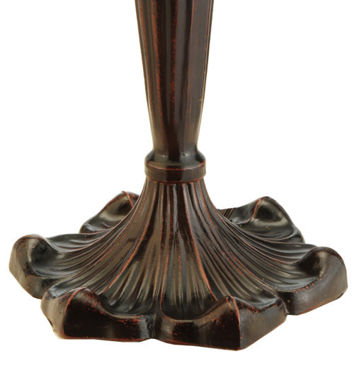 Meyda Lighting Dragonfly Rose 26" 3-Light Mahogany Bronze Table Lamp With Multi-Colored Shade Glass