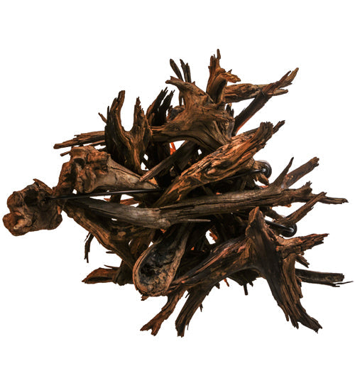 Meyda Lighting Driftwood 30" 5-Light Mahogany Bronze and Natural Wood Chandelier