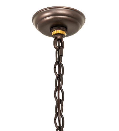 Meyda Lighting Driftwood 38" LED Mahogany Bronze Pendant Light With Wood Shade