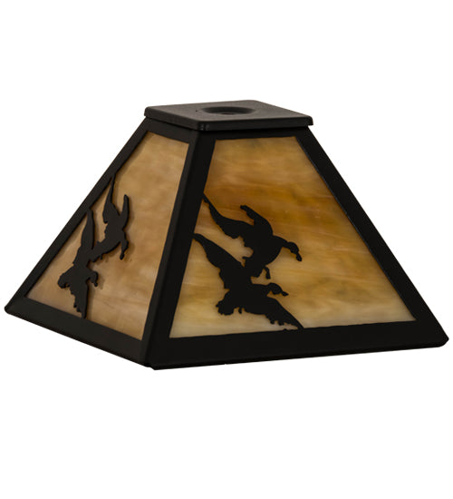 Meyda Lighting Ducks in Flight 11" Textured Black Frame and Beige Shade Glass